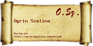 Ogrin Szelina névjegykártya